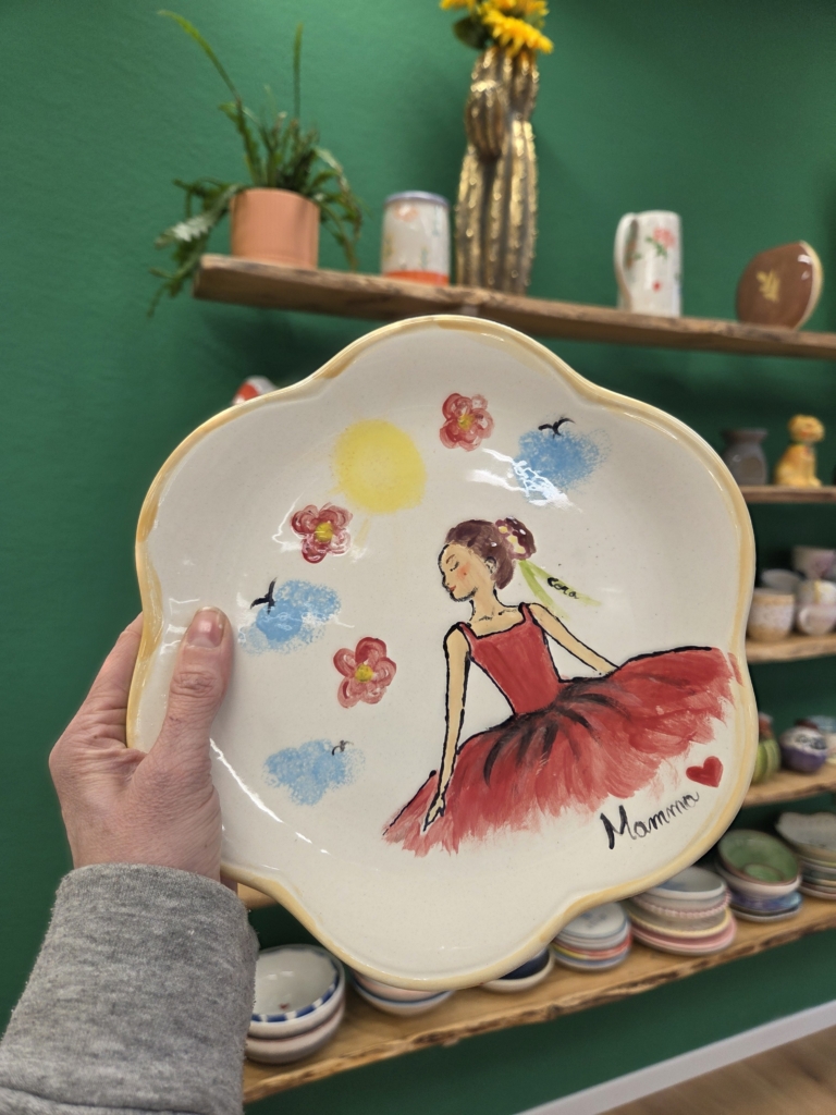 peinture sur céramique, activité mère fille